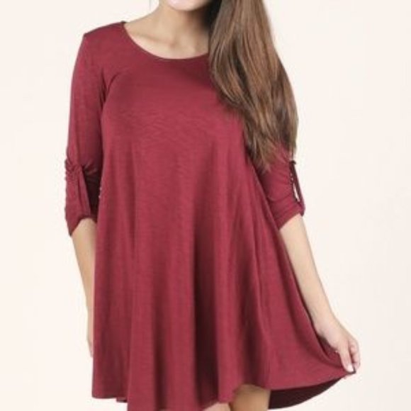 EUC Altar'd State BROWN "Interesting Encounter" Tunic/Swing Dress Size Small - Picture 1 of 6